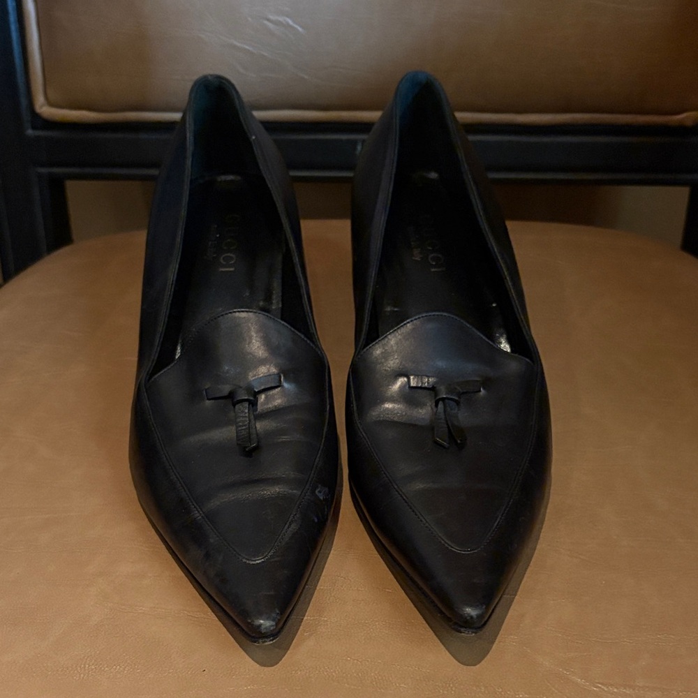 Gucci Black Leather Loafers